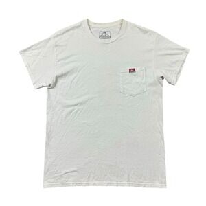 Ben Davis T Shirt Men Medium White Pocket Tee Blank Classic Logo